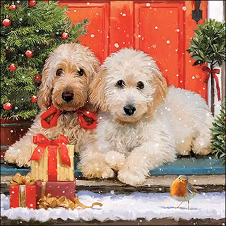 Julservett från Ambiente - *Hundar vid dörren* - Dogs at the door