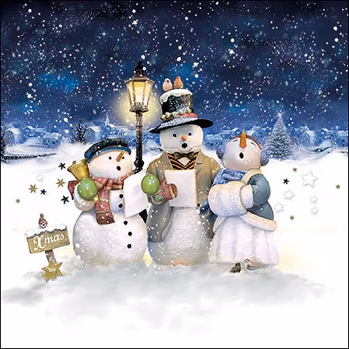 Servett från Ambiente - *Sjungande snögubbar* - Singing snowmen