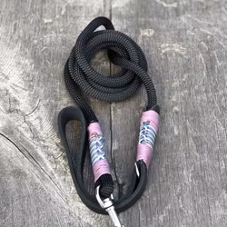 Dog Leash med Läderhandtag
