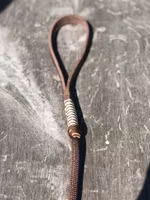 Dog Leash med Läderhandtag