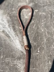 Dog Leash med Läderhandtag