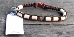 25 cm fästinghalsband WalnutBrown/Burgundy