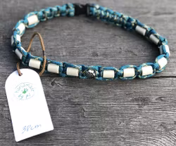 38 cm fästinghalsband Metallic Teal&Gold