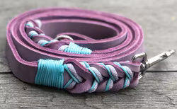 180 cm koppel i läder Pastel Purple