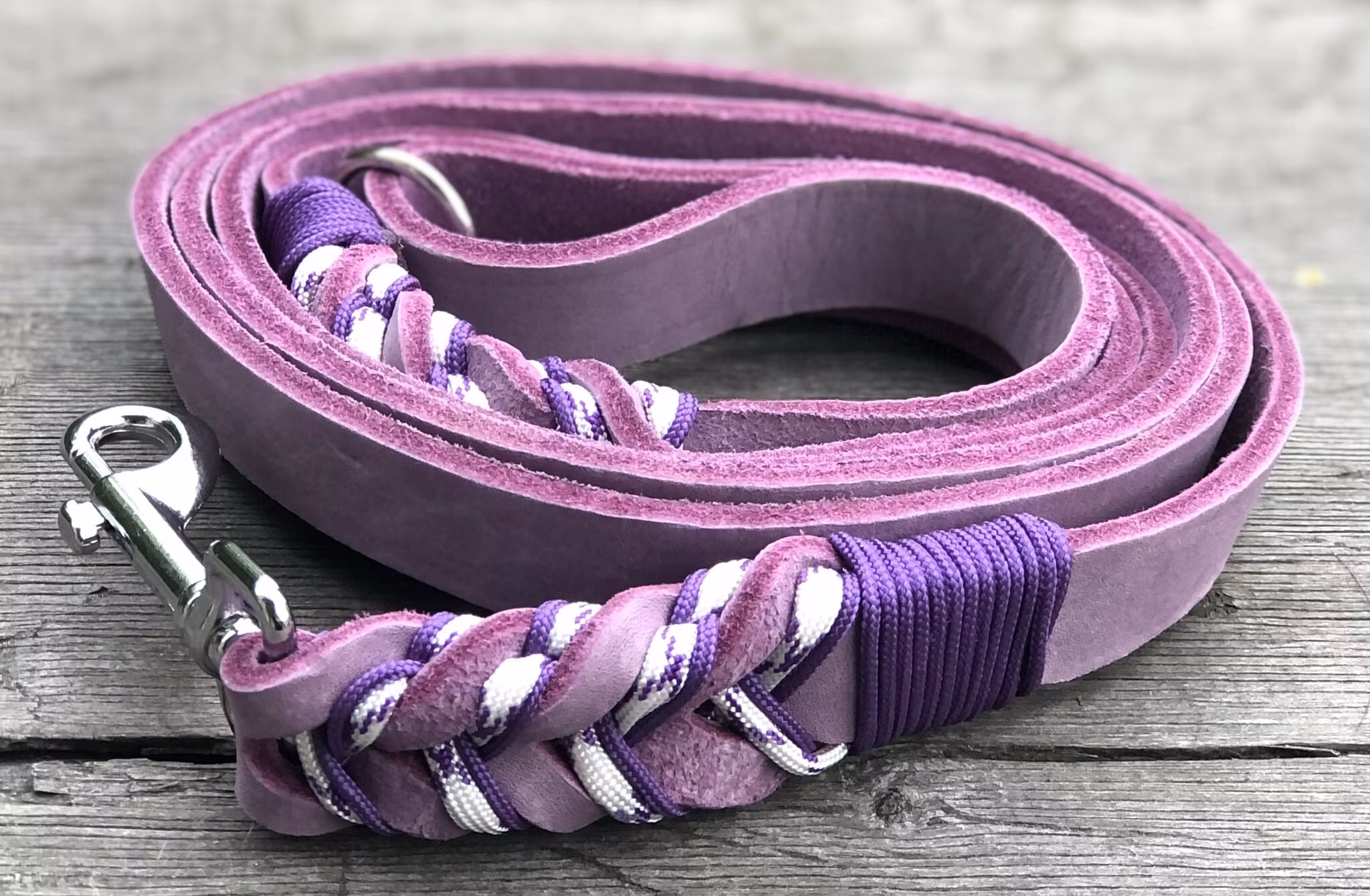 179 cm koppel i läder Pastel Purple