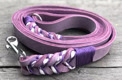 179 cm koppel i läder Pastel Purple