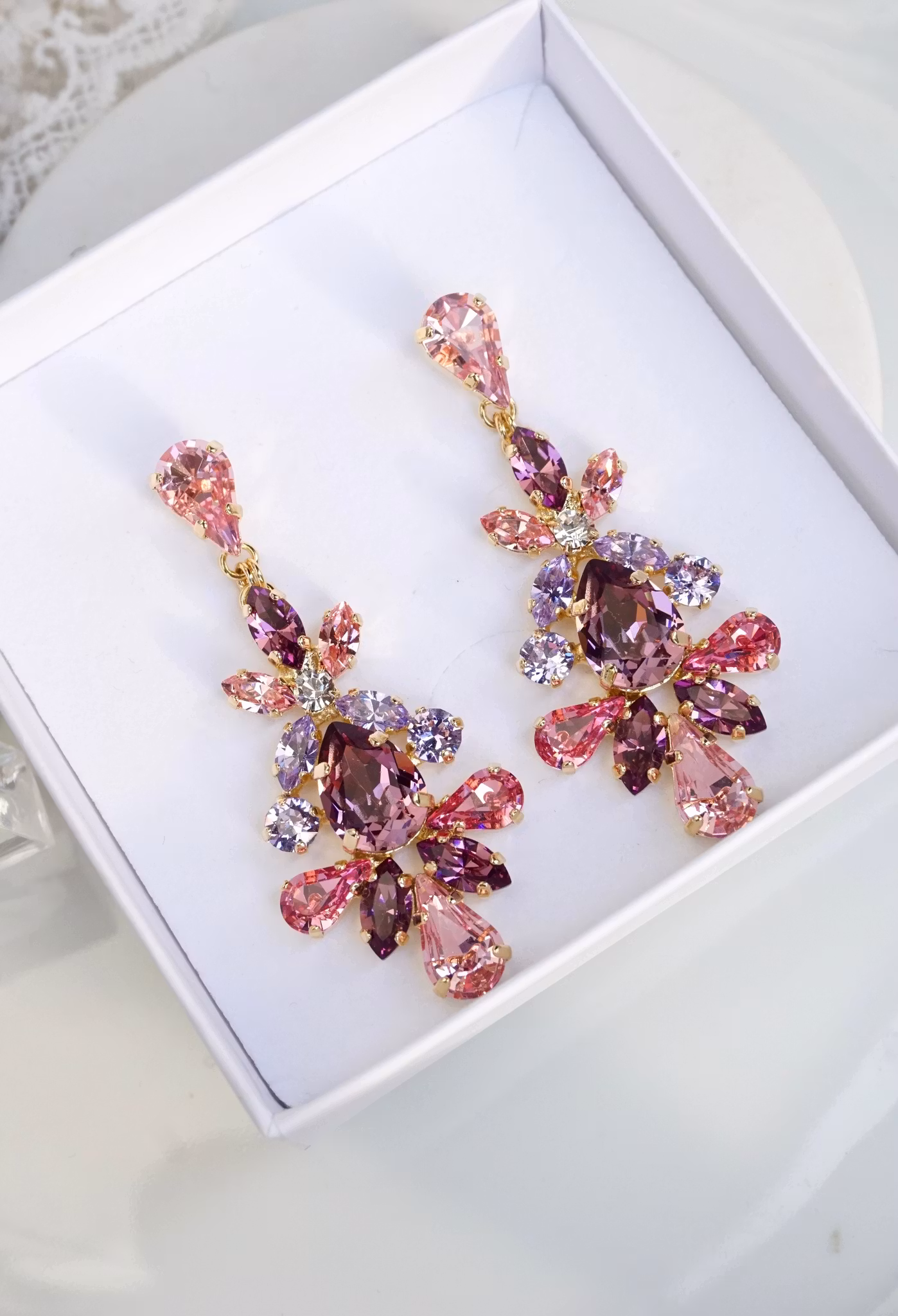 Tatyana øredobber, grå