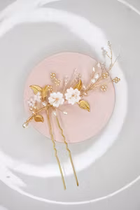 Blomsterkvist i gull/Creme