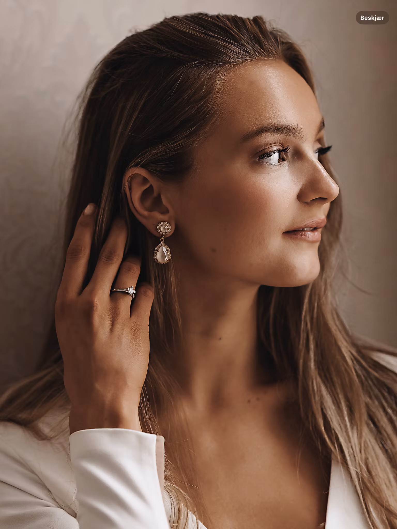 Ariadne øredobber M, gull eller rhodium