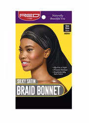 Red by Kiss silky satin Braid bonnet # black