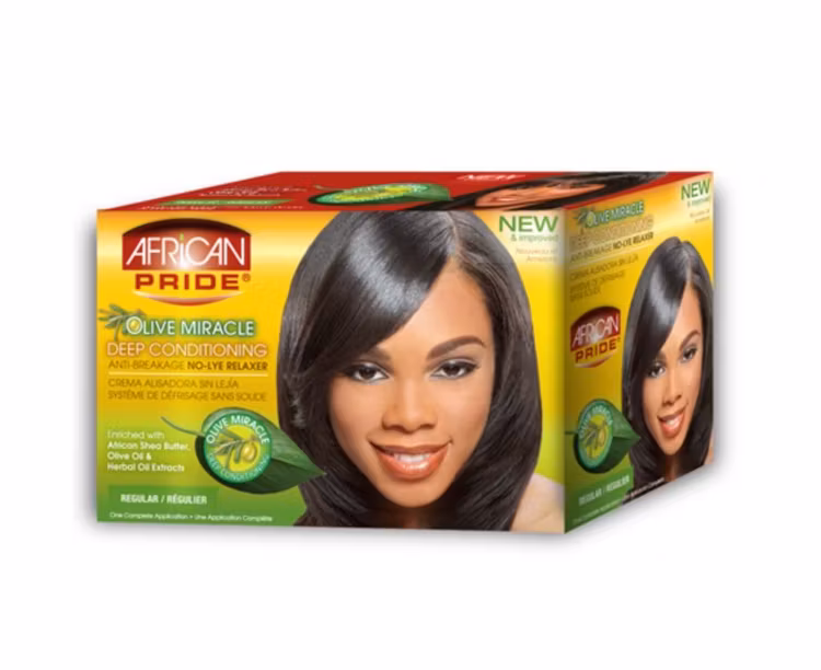 African Pride Olive Miracle Deep Conditioning No Lye Relaxer #regular