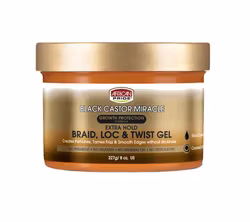 African Pride Black Castor Miracle Braid, Loc And Twist Gel