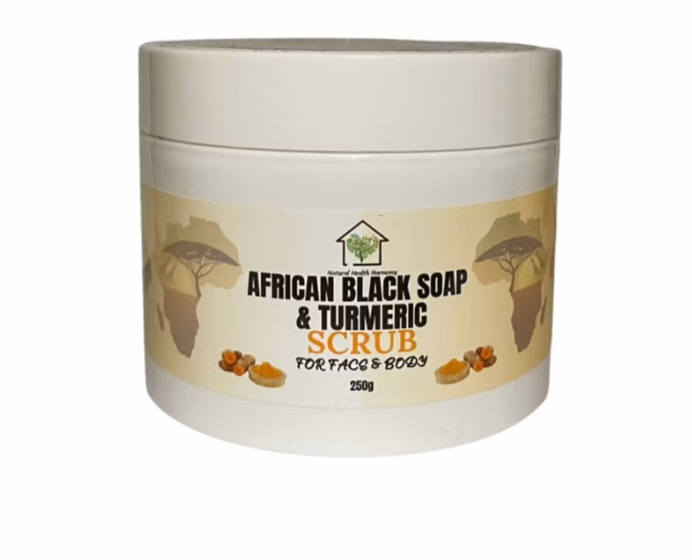 African Black Soap & Turmeric Scrub 250g
