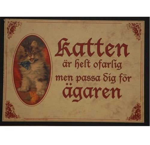 Tavla (kloka ord) "Ofarlig katt"