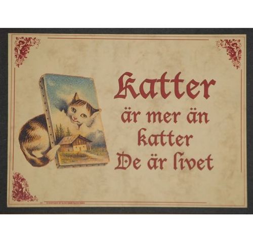 Tavla (kloka ord) "Katter är livet"