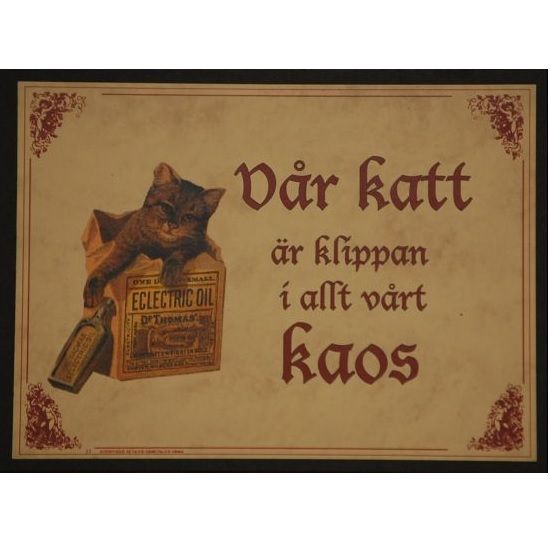 Tavla (kloka ord) "Vår katt är klippan.."