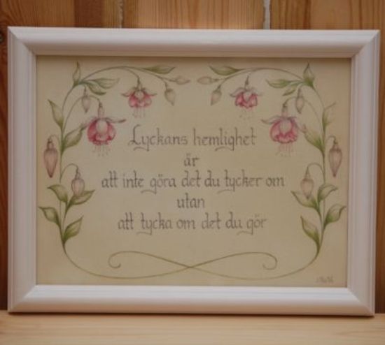 Tavla "Lyckans hemlighet..."