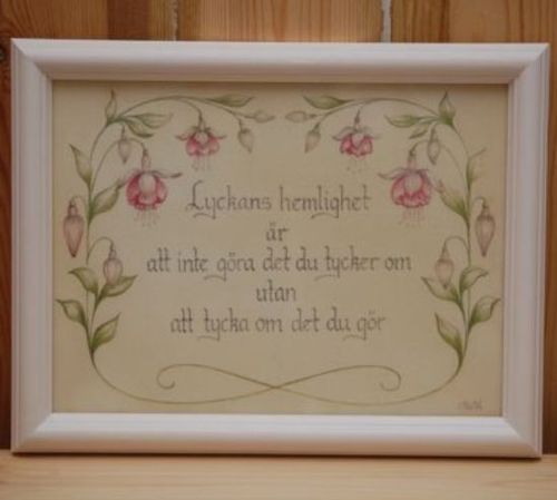 Tavla "Lyckans hemlighet..."
