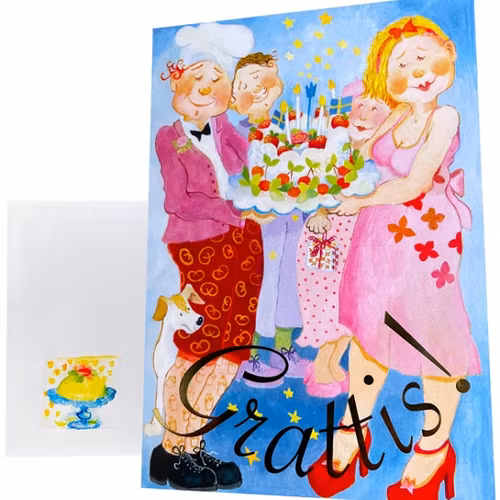 Dubbelkort+kuvert "Lyckönskningar"