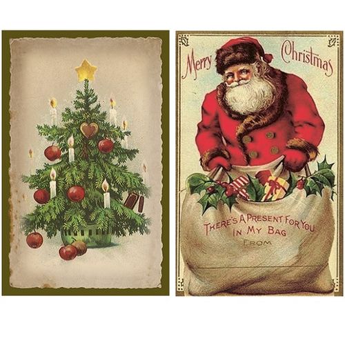 Kort "Julgran+Tomte" 2-pack