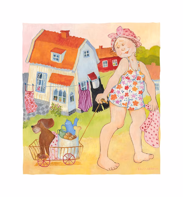 Kort BL "På väg till badet"