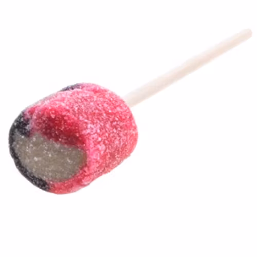 Sockrad klubba "Hallon-saltlakrits" 2 st