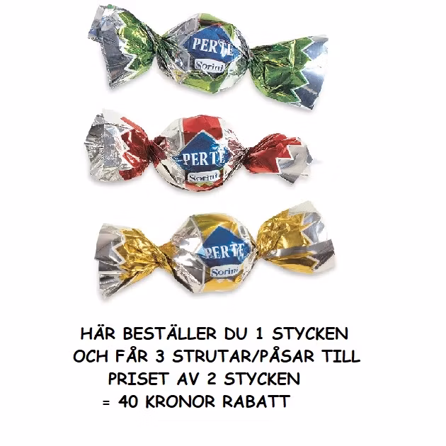 3 x Choklad "Per Te" 8 st/cellofanstrut eller påse