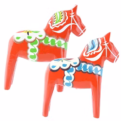 Dalahäst, Röd , Trä material, Ej original