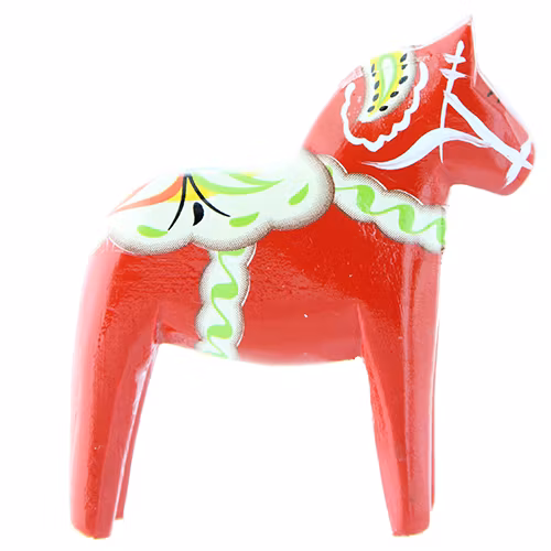 Dalahäst, Röd , Trä material, Ej original