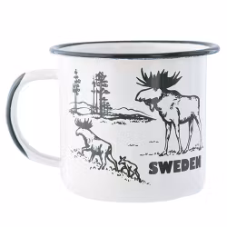 Emaljmugg älg, Sweden, ø9 x 9 cm