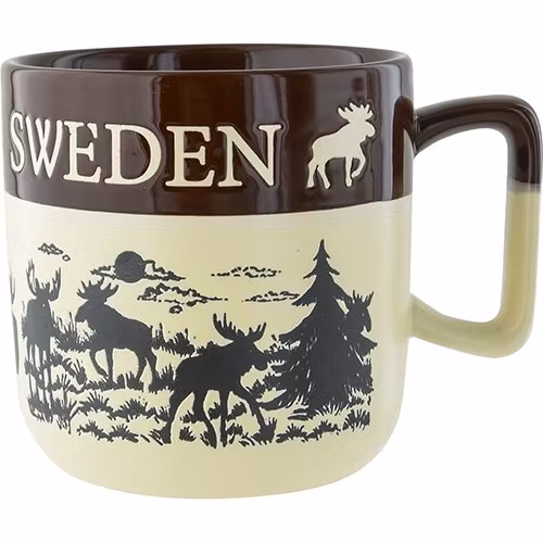 Mugg älg Sweden, tvåton - Brun / Blå / Grön