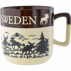 Mugg älg Sweden, tvåton - Brun / Blå / Grön