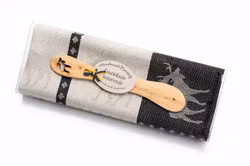 Handduk och smörkniv, älg svart