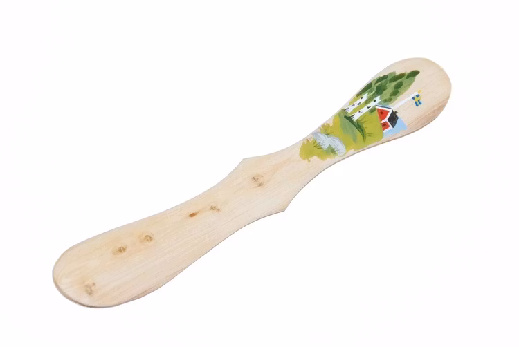 Smörkniv av eneträ, Handmålad - Sommar