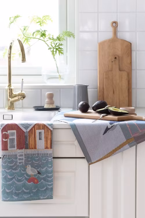 Sjöbod handduk 35X50, 100% Ekologisk Bomull