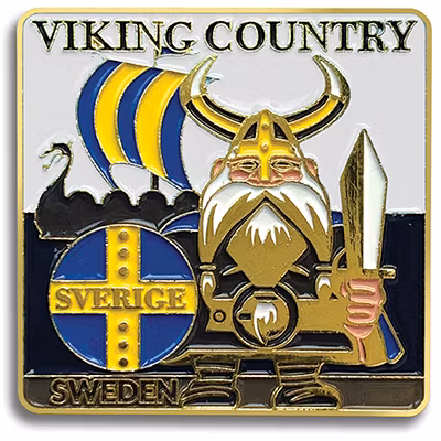 Magnet Viking i metall 5,5 x 5,5 cm