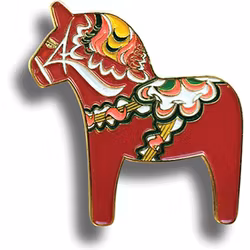 Pin i metall. Dalahäst