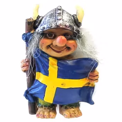 Magnet Viking troll med Sverigeflagga