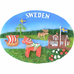Magnet Sverige motiv Oval