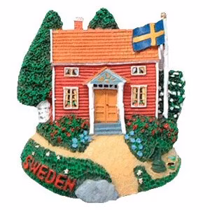 Magnet, röd stuga Sweden