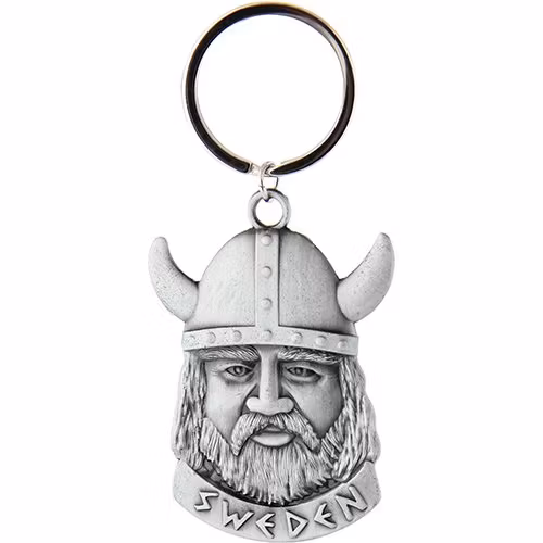 Nyckelring vikingahuvud Sweden