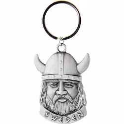 Nyckelring vikingahuvud Sweden