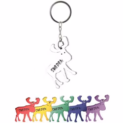 Nyckelring, aluminium älg Sweden, 6 färger