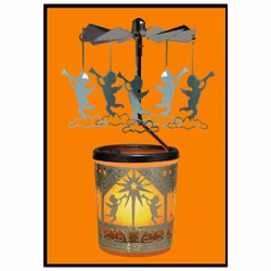 ÄNGLASPEL: Ljuslykta Karusell, Änglar på moln - Änglar stjärna