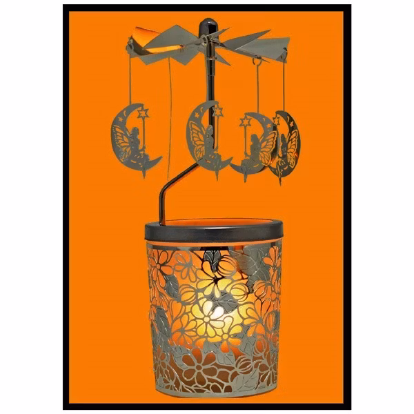 ÄNGLASPEL: Ljuslykta Karusell,Fe på månskära - Blommor