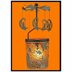 ÄNGLASPEL: Ljuslykta Karusell,Fe på månskära - Blommor