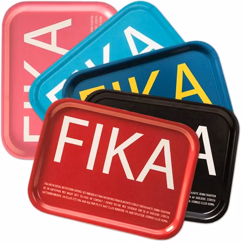 Bricka FIKA, Rosa (with Svensk text)