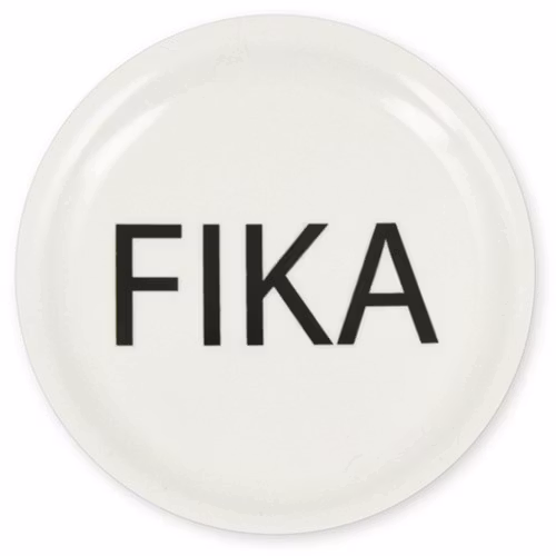 Glasunderlägg Fika, Vit