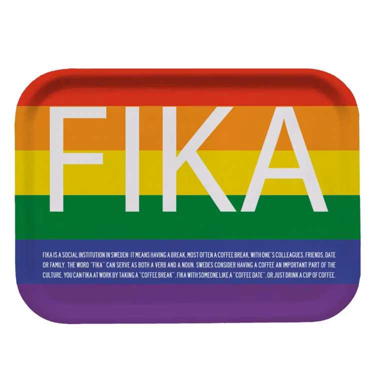 Bricka Fika, regnbågen / Pride