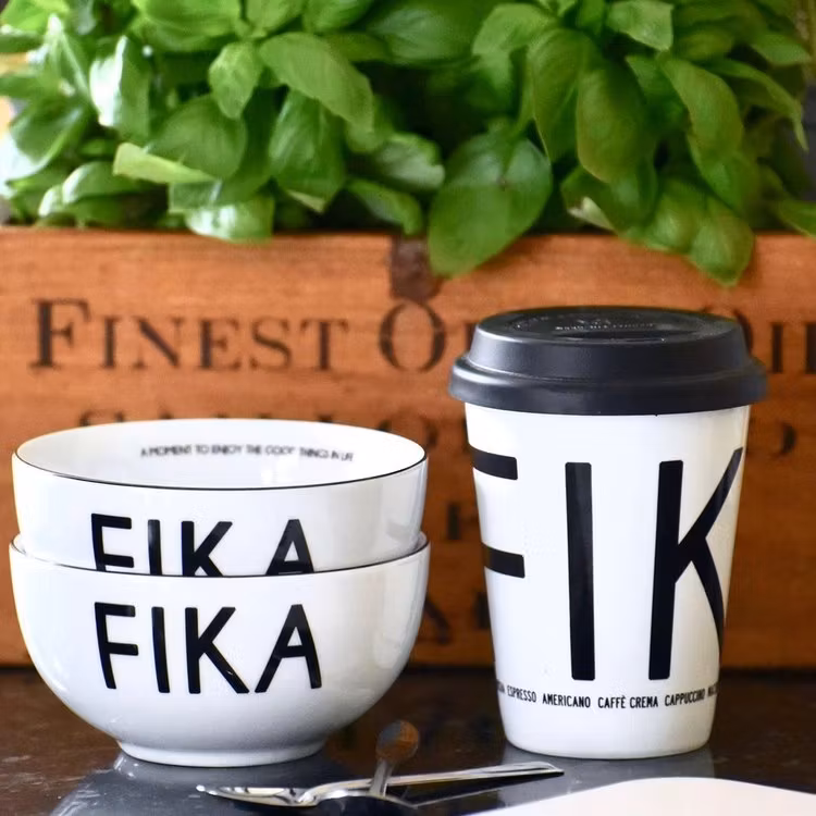 Mugg, TO-GO, FIKA, vit